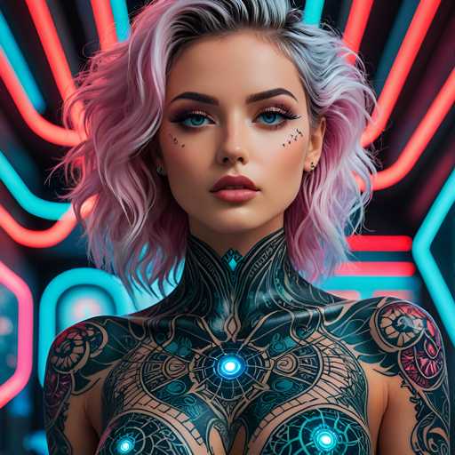 Girls with fractal tattoos