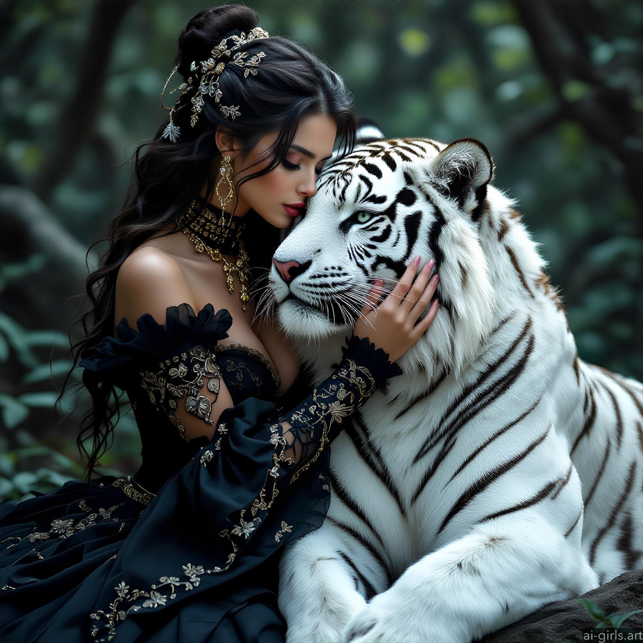 Princess and her white tiger