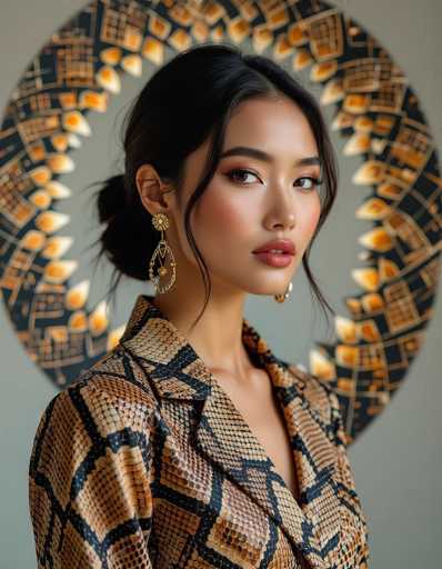 AI girls in snake-print clothes