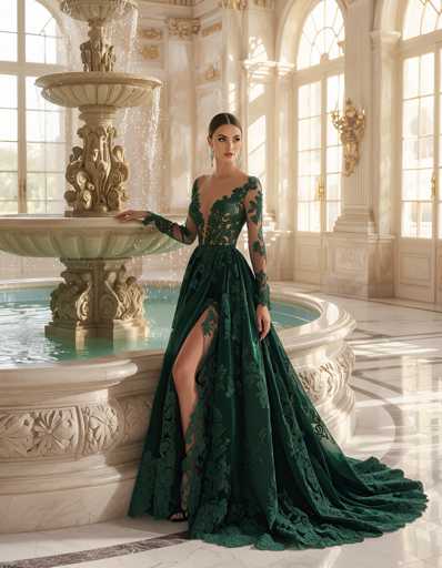 AI girls in lace ballgown