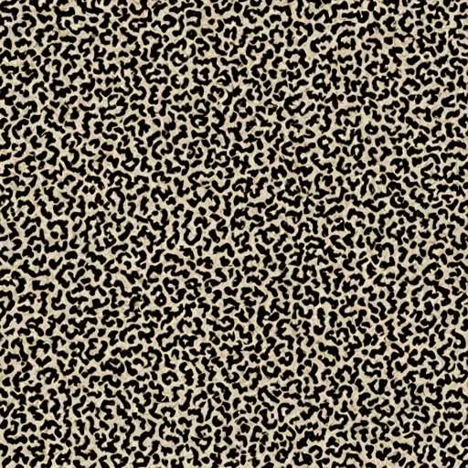The image shows a close-up view of a black and white leopard print fabric with a unique texture resembling the spots of a leopard. The pattern is irregularly shaped, creating an abstract yet visually appealing design.