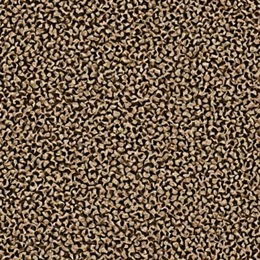 A close-up, high-resolution image of a textured surface resembling a tightly packed pile of small, irregular, brown objects. The texture is highly detailed and appears to be made up of many small, interconnected elements with a slightly bumpy or porous surface. The lighting is even and soft, highlighting the intricate details of the texture without any harsh shadows.