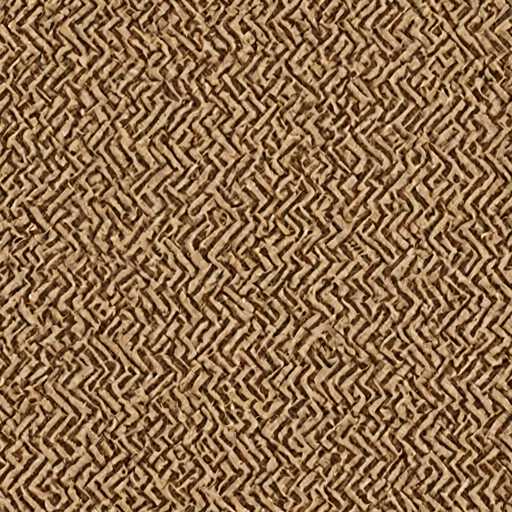A close-up, detailed texture of woven cardboard. The image showcases a repeating pattern of interwoven strips of brown cardboard, creating a slightly rough and textured surface. The lighting is even, highlighting the intricate details of the weave and the subtle variations in color within the cardboard. The overall impression is one of a natural, rustic material with a tactile quality.