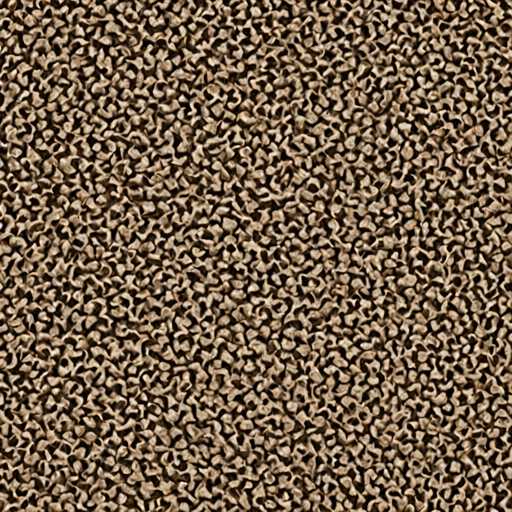 The image shows an abstract pattern composed of small brown circles scattered across a black background. The arrangement of the circles is irregular and random, creating a sense of chaos or disarray. There are no discernible texts or specific actions taking place in the image.