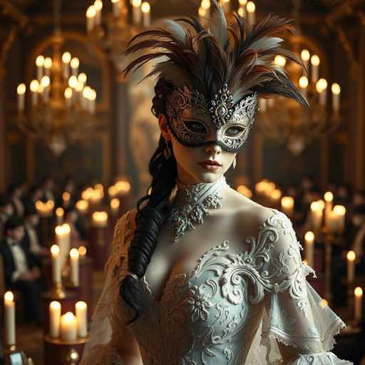 Woman at a masquerade ball